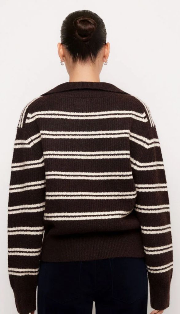 Stripe Half Zip Sweater