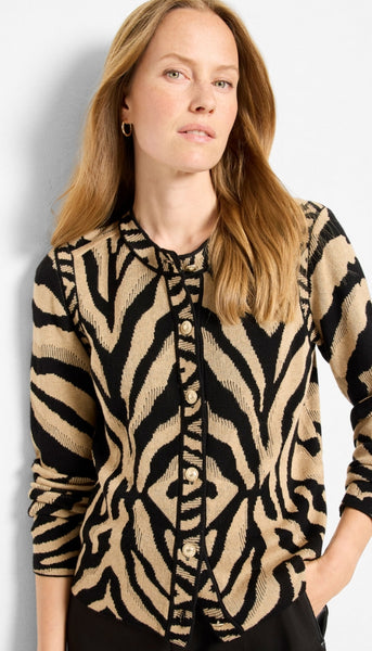 Animal Jacquard Cardigan