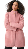 Feather Yarn Mock Neck Coat