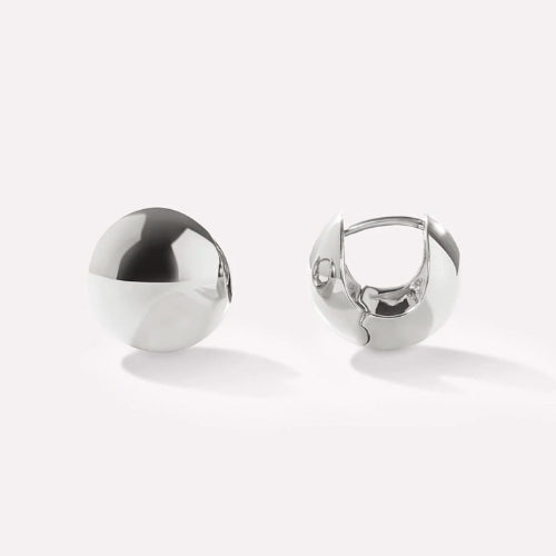Silver Sphere Hoop
