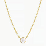 Rose Marble Coin Necklace