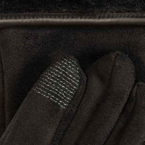 Stretch Suede Faux Fur Cuff Gloves