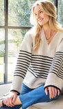 Stripe V Neck Sweater