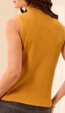 Sleeveless Funnel Neck Sweater