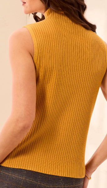 Sleeveless Funnel Neck Sweater