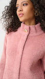 Feather Yarn Mock Neck Coat