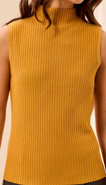 Sleeveless Funnel Neck Sweater
