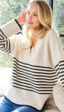 Stripe V Neck Sweater