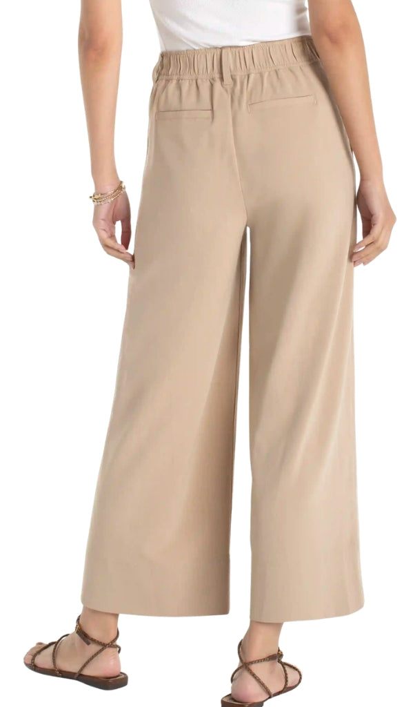 Pleated Wide Leg Crop Trouser