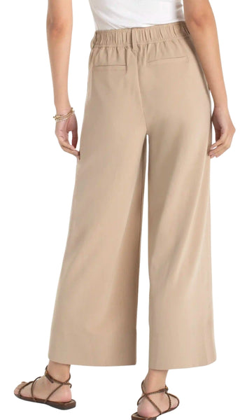 Pleated Wide Leg Crop Trouser