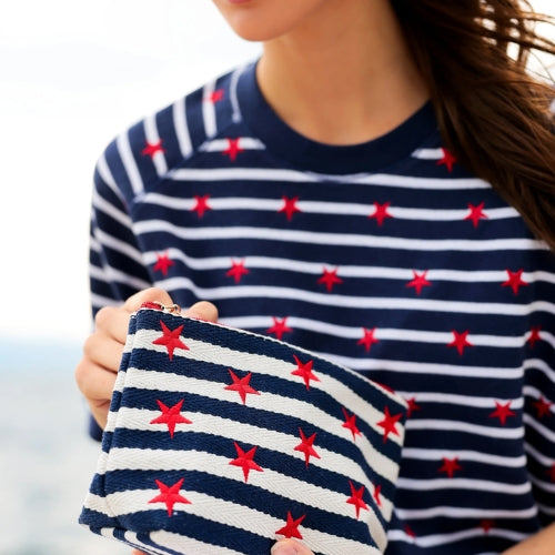 Morgan Stars Large Zip Pouch