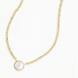 Rose Marble Coin Necklace