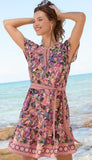 Garden Oasis Short Sleeve Short Dress