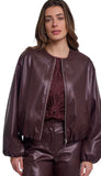 Faux Leather Blouson Jacket