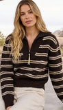 Stripe Half Zip Sweater