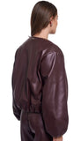 Faux Leather Blouson Jacket