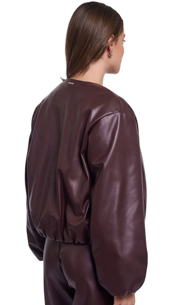Faux Leather Blouson Jacket