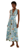 Flora Tile Off White Midi Dress