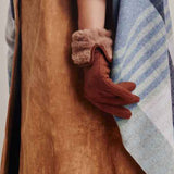 Stretch Suede Faux Fur Cuff Gloves