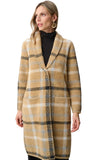 Plaid Coat With Detachable Faux Fur Collar