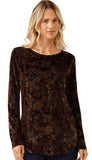 Velvet Burnout Shirttail Top