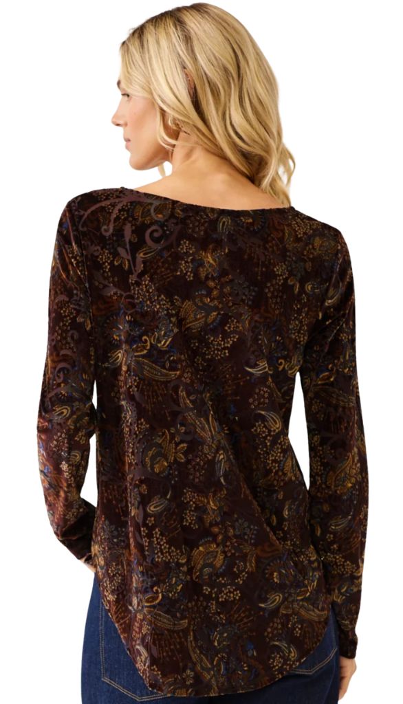 Velvet Burnout Shirttail Top