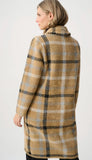 Plaid Coat With Detachable Faux Fur Collar