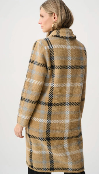 Plaid Coat With Detachable Faux Fur Collar