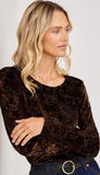 Velvet Burnout Shirttail Top
