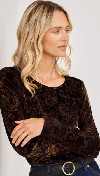 Velvet Burnout Shirttail Top