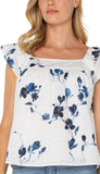 Short Sleeve Square Neck Blouse