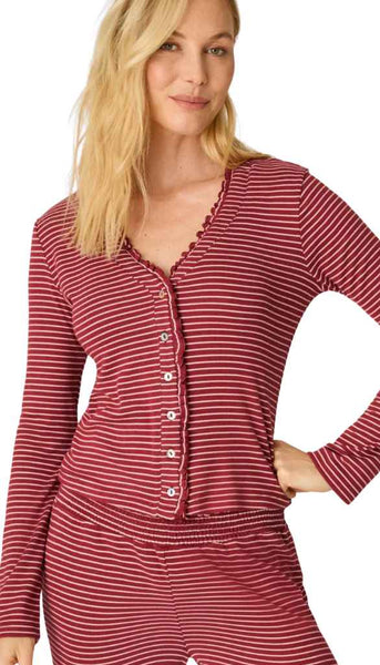 Long Sleeve Pj Top-Pretty Stripes