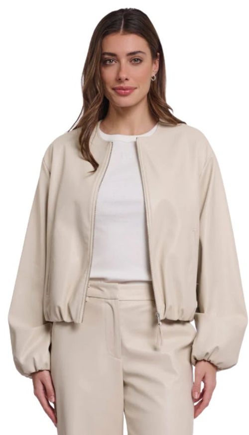 Faux Leather Blouson Jacket