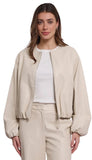 Faux Leather Blouson Jacket