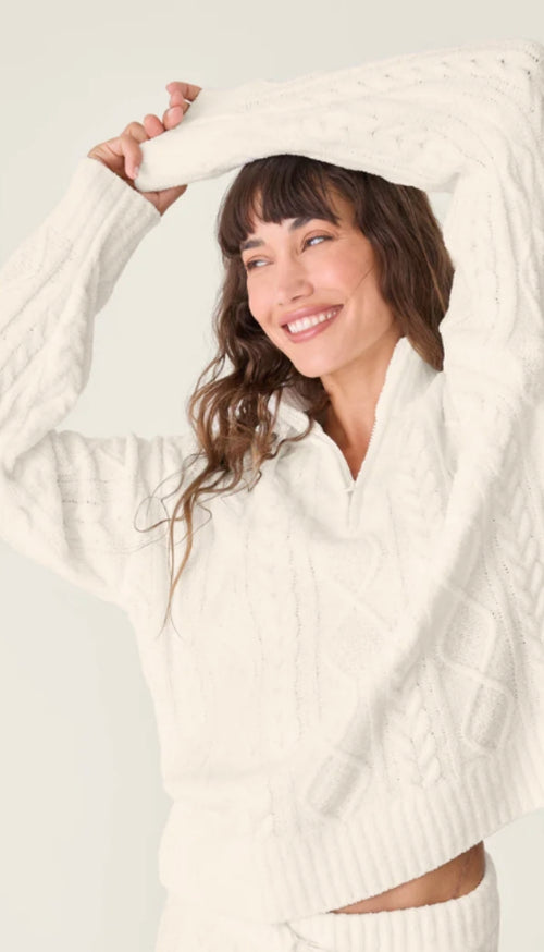 Long Sleeve Top Cable Crew Lounge