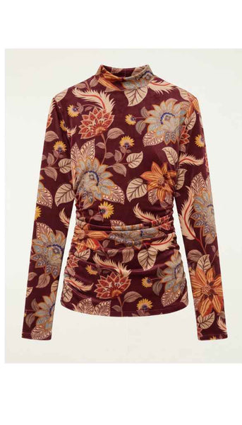 Deli Floral Velvet Jersey Blouse