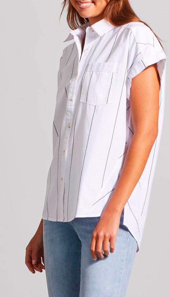 Cap Sleeve Shirt with Cut Detail
