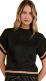 Short Sleeve Crew Neck Sweater