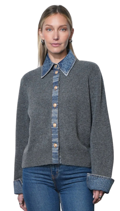 Romi Mixed Media Button Down