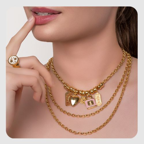 Medium Tag Pendant-Puffy Heart