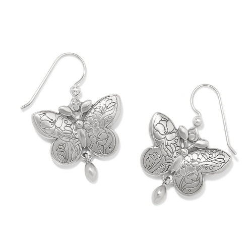 Botanique Butterfly Silver French Wire Earrings