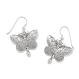 Botanique Butterfly Silver French Wire Earrings