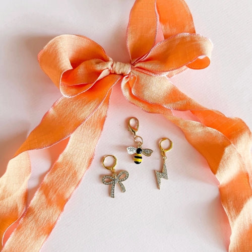Lace charm set-Bee,Lightening Bolt,Bow