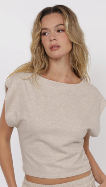 Cindy Strong Shoulder Sleeveless Knit