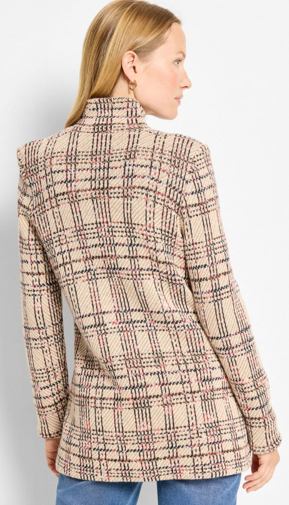 Stitchy Plaid Knit Blazer