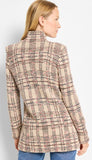Stitchy Plaid Knit Blazer