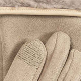 Stretch Suede Faux Fur Cuff Gloves