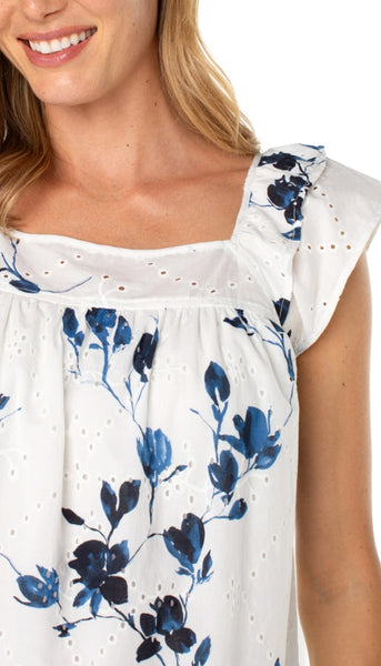 Short Sleeve Square Neck Blouse