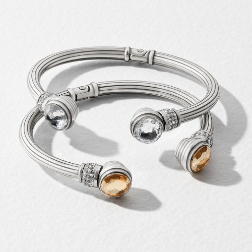 Meridian Aurora Petite Golden Silver Hinge Bangle