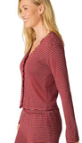 Long Sleeve Pj Top-Pretty Stripes